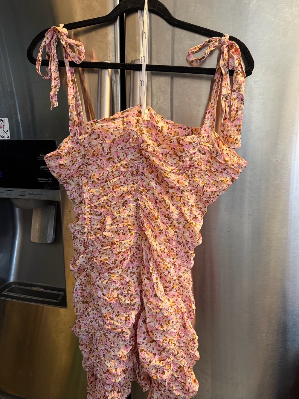 MINKPINK Pink Floral Ruched Mini Dress